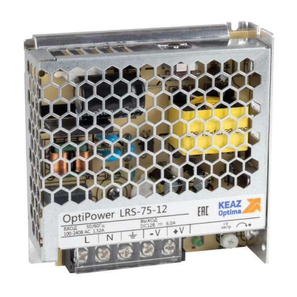 Блок питания панельный OptiPower LRS 75-12 6A КЭАЗ 328876