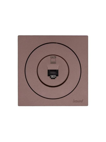 Розетка компьютерная СП OSEN RJ45 кат.6 механизм шоколад LEZARD 743-7388-140