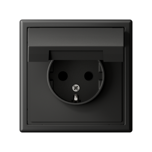 Розетка ArtGallery 16А IP20 с заземл. защ. шторки с крышкой механизм базальт SE GAL001446
