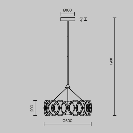 Люстра на штанге Maytoni MOD357PL-L40BS3K