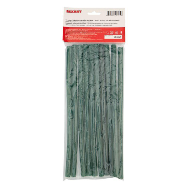 Стержни клеевые Ø11мм, 270мм, зеленые (10 шт/уп), хедер REXANT