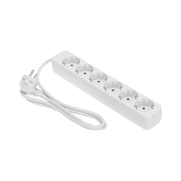 Удлинитель STANDARD 6 гнезд, 1,5м, 3х1,0мм², с/з, белый REXANT