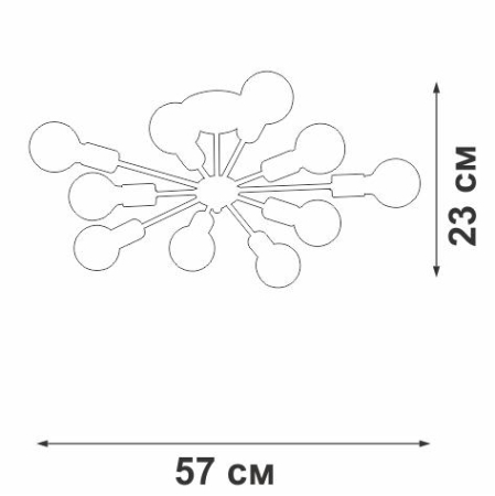 Люстра 10хE27 макс. 40Вт Vitaluce V4261-0/10PL