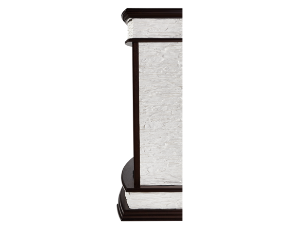 Портал Firelight Scala 25 камень сланец скалистый белый, шпон тёмный дуб