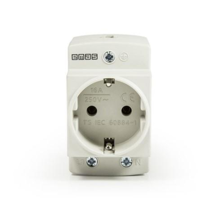 Розетка на дин-рейку с подсветкой EMAS EPREU2GL