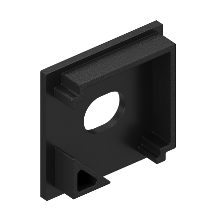 Комплект профиля Geniled для светодиодной ленты угловой 16x16x1000 М20 Черный с заглушками и L-образным черным рассеивателем
