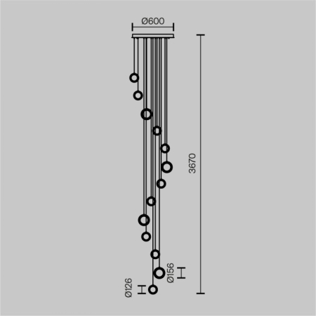 Каскадная люстра Maytoni MOD361PL-L58BS3K