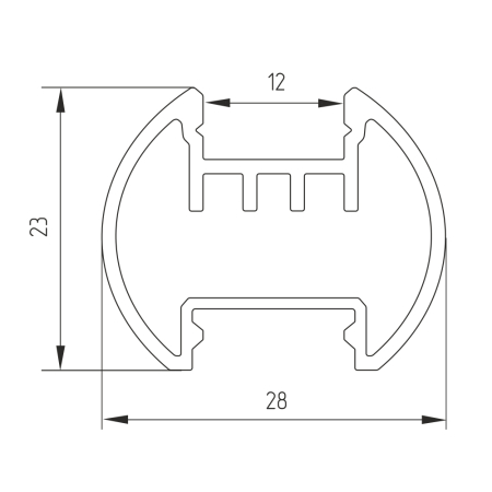 Профиль для светодиодной ленты Geniled круглый  28x23x2000 М16