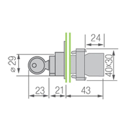 Переключатель BD21 2P с замком NO Rexant 36-5552