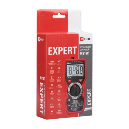 Мультиметр цифровой MS18C Professional EKF In-180701-pm18C