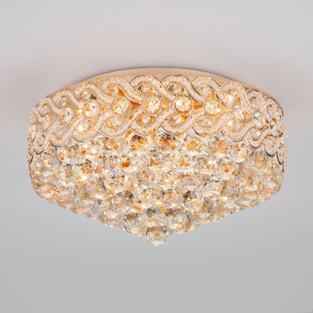 Накладная люстра Eurosvet 3296/8 золото/прозрачный хрусталь Strotskis