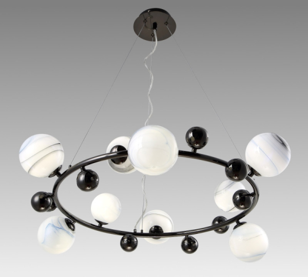 Подвесная люстра Crystal Lux SALVADORE SP9H BLACK CHROMIUM