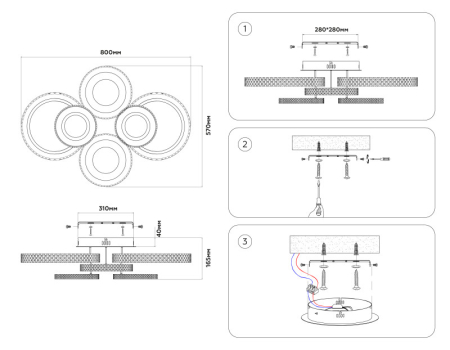 Накладная люстра Ambrella Light FA8874