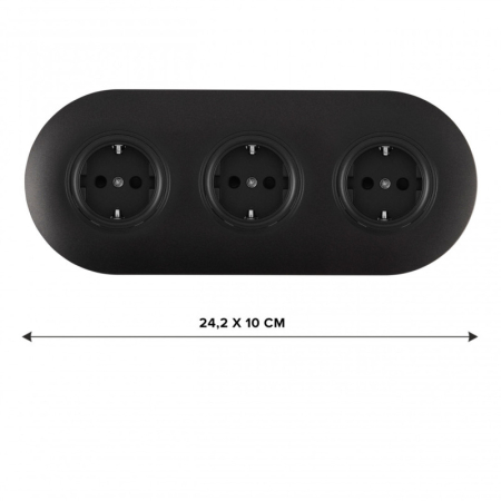 Розетка Arte Milano SET08-3-40-1x3 black