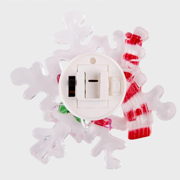 Снеговик на снежинке RGB на присоске