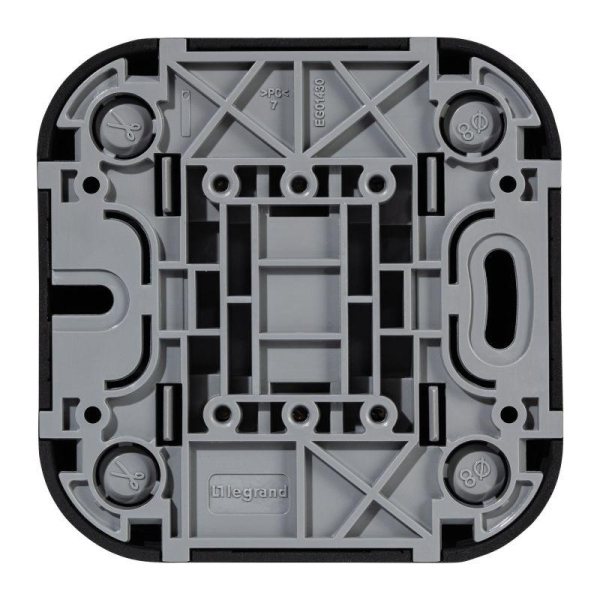 Переключатель проходной 2-кл. ОП Quteo 10А IP20 250В черн. матов. IEK 782479