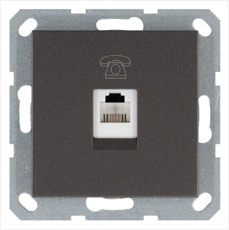 Розетка телефонная 1-м RJ11 механизм мокко JasmartG6101Z