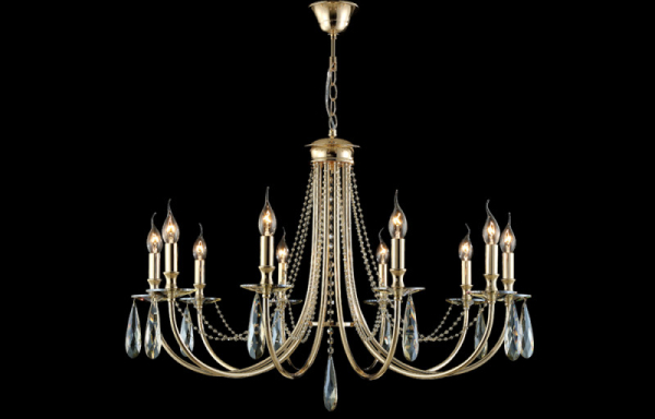 Подвесная люстра Crystal Lux VICTORIA SP10 GOLD/AMBER