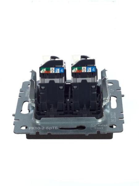 Розетка компьютерная 2-м СП BRITE RJ45 кат.5E РК10-2-БрТБ механизм бронза IEK BR-K20-1-K45