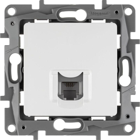 Розетка телефонная 1-м СП Etika RJ11 механизм бел. IEK 672240