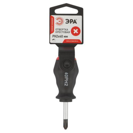 Отвертка PH 2х40мм крестовая двухкомпонентн. рукоятка ЭРА Б0055843