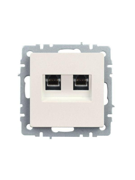 Розетка компьютерная двойн. СП RJ45 кат.5E BRITE РК10-2-БрЖ механизм жемчуж. IEK BR-K20-1-K36