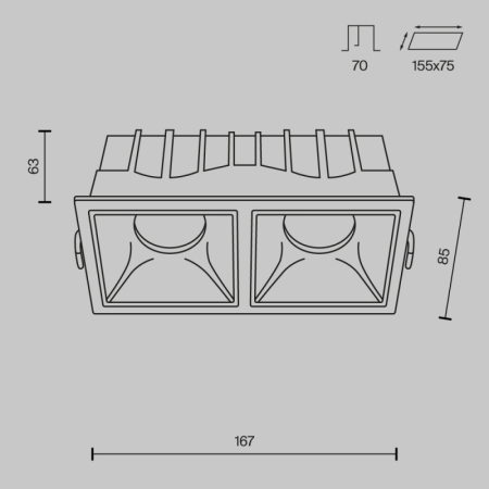 Встраиваемый светильник Maytoni Technical DL043-02-15W3K-D-SQ-WB