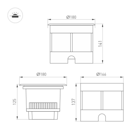 Тротуарный светильник Arlight 061201