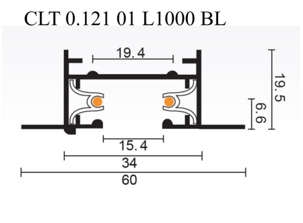 Шинопровод Crystal Lux CLT 0.121 01 L1000 BL