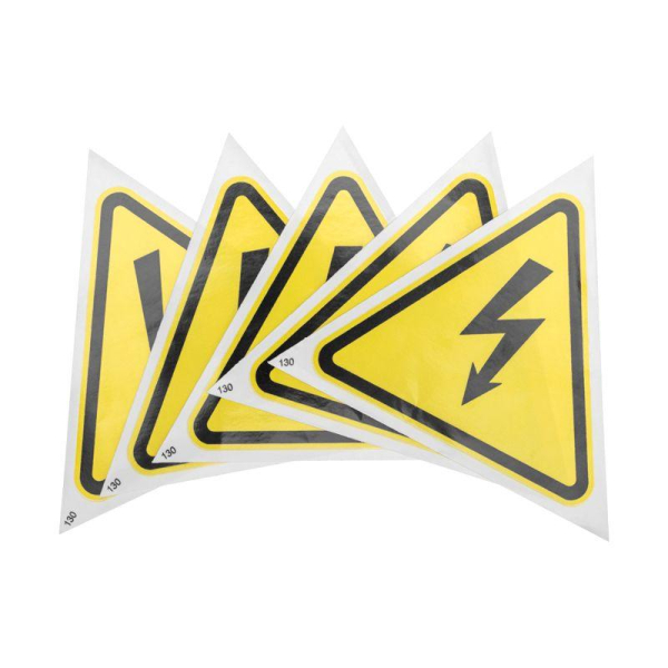 Наклейка знак электробезопасности «Опасность поражения электротоком» 130х130х130мм 5 шт. REXANT