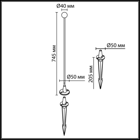 Садово-парковый светильник Odeon Light 7123/1GL