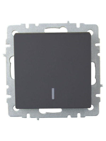 Выключатель проходной 1-кл. СП BRITE ВС10-1-7-БрГ 10А с индик. механизм графит IEK BR-V12-1-10-K53