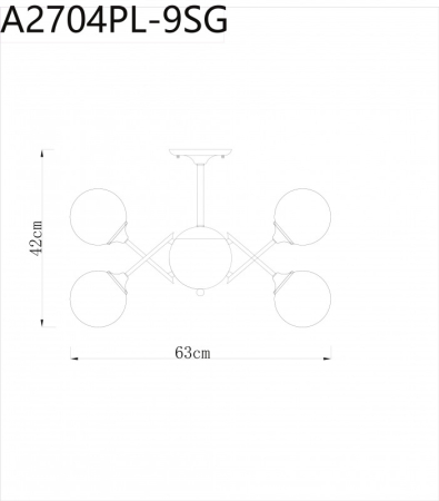 Люстра на штанге ARTE Lamp A2704PL-9SG