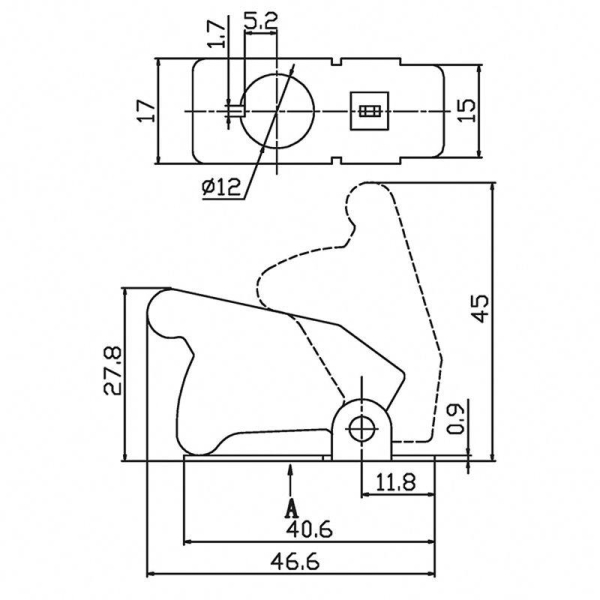 Защитная крышка для тумблеров типа KN и ASW красная (SAC-01) REXANT
