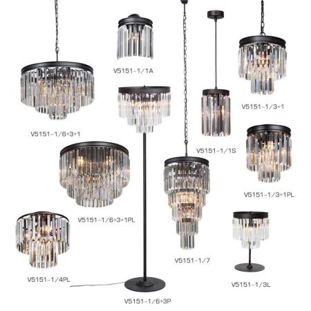 Люстра 4xE14 макс. 40Вт Vitaluce V5151-1/3+1PL