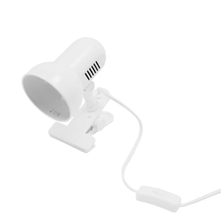 Светильник H-035 прищепка 220В 40Вт метал. бел. Camelion 7198