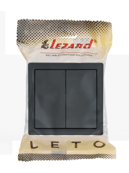 Выключатель 2-кл. ОП LETO графит LEZARD 752-3400-101