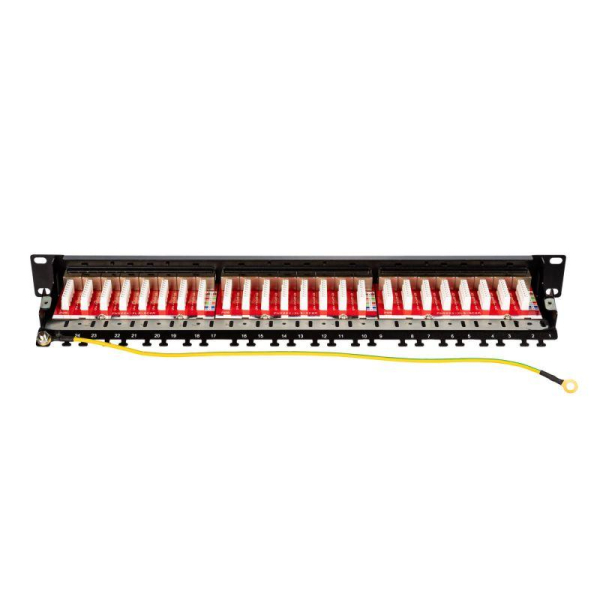 Патч-панель 19дюйм 1U CAT6A 24 порта RJ45 экранир. DKC RN6APPF241