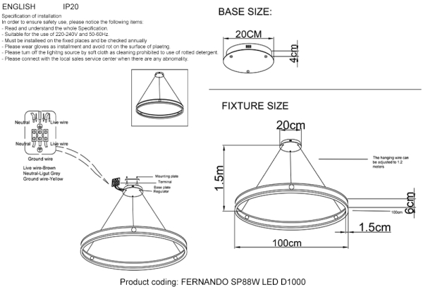 Crystal Lux Люстра Crystal Lux FERNANDO SP88W LED D1000 COFFEE/BLACK