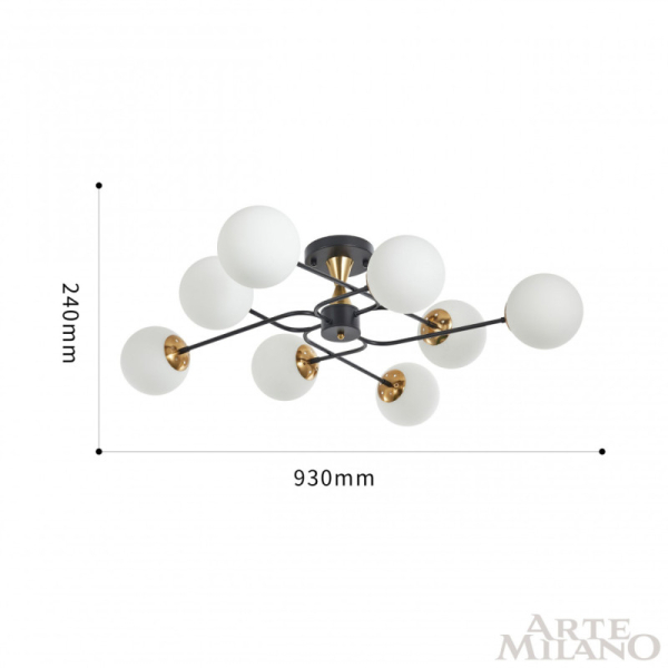 Накладная люстра Arte Milano 276808/8 BK/GD