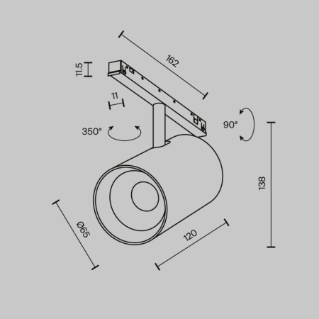 Светильник на шине Maytoni Technical TR243-18W4K-B