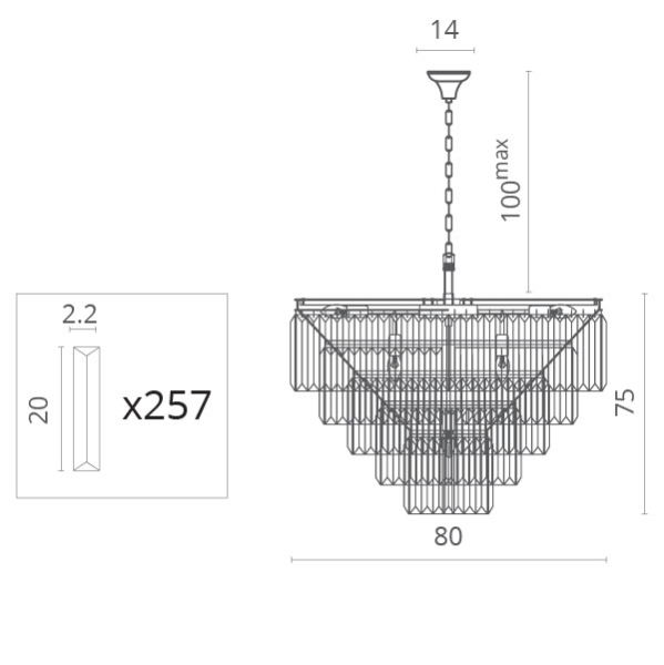Каскадная люстра Divinare 3002/05 SP-18