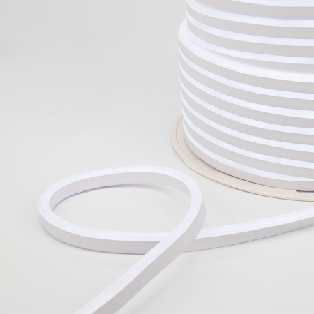 Гибкий неон 8х16мм односторонний 120 LED/м БЕЛЫЙ 230В бухта 100м (с комплектом подключения) NEON-NIGHT