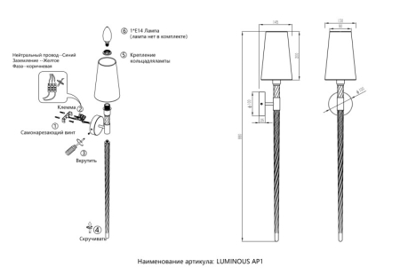 Crystal Lux LUMINOUS AP1 CHROME