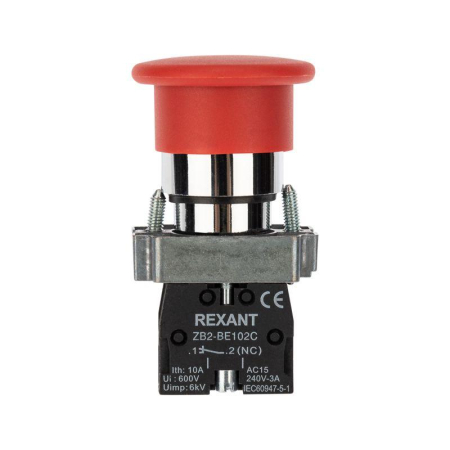 Кнопка XB2-BS грибок красная NC