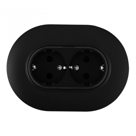 Розетка Arte Milano SET08-double-40-2 black