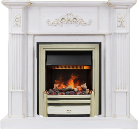 Dimplex Каминокомплект Martin - Белый дуб, патина золото с очагом Cavendish