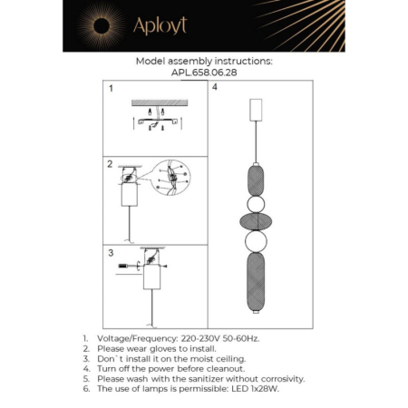 Подвесной светильник APLOYT APL.658.06.28