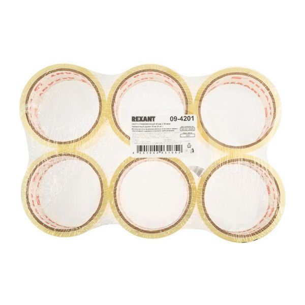 Скотч упаковочный 48 мм х 50 мкм, прозрачный, (рулон 36 м) REXANT