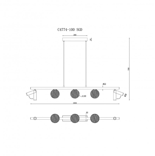 Подвесной светильник iLedex C4774-100 SGD